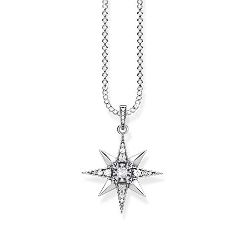 Thomas Sabo Damen Kette mit Anhänger Royalty Stern weiß 925 Sterling Silber KE1825-643-14-L45v