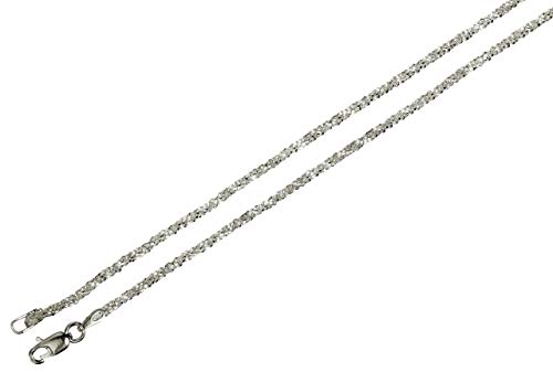 Criss-Cross-Kette aus 925 Sterling Silber diamantierte Qualitätskette aus Italien 1,4 mm von SILBERMOOS, Länge:42 cm