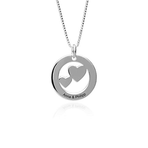 Personalisierte Kette Damenkette mit Gravur 925 Silber - Namenskette personalisiert für die Freundin Ehefrau Mutter oder Tochter