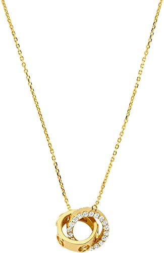 Michael Kors - PREMIUM Halskette Gold Ton Silber mit Kristall für Damen MKC1554AN710