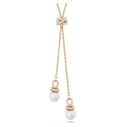Swarovski Originally Y-Anhänger, Kristallperle, Weiß, Roségold-Legierungsschicht