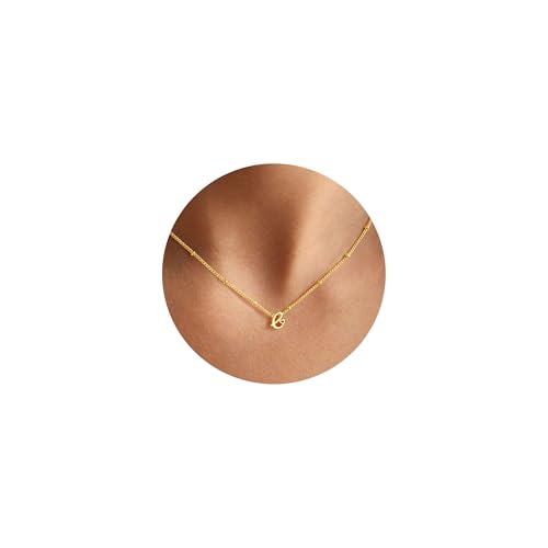 TINGN Gold Kette mit Buchstaben, 14K Vergoldet Gold Buchstaben E Anhänger Kette Halskette Damen Namenskette Personalisierte Initial Ketten für Damen Mädchen Geschenke für Frauen Mädchen Beste Freundin