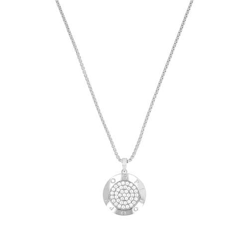 JOOP! Kette mit Anhänger 925 Sterling Silber Damen Halsschmuck, mit Zirkonia synth., 42+3 cm, Weiß, Kommt in Schmuck Geschenk Box, 2039692