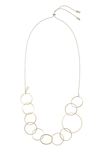 Leslii Damen-Kette Statement lange Halskette Bubbles Modeschmuck-Kette Ringe (Gold)