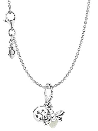 Pandora Damen-Collier Silber 925 Leuchtendes Glühwürmchen eleganter Halsschmuck, wunderschönes Geschenk-Set für modische Frauen, 39808