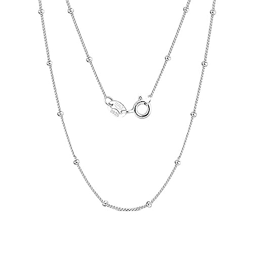 Mesnt Kette Silber 925, SilberKette mit Perle Halskette für Frauen, Länge 50cm
