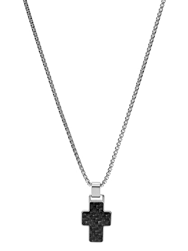 Fossil Halskette Für Männer Kleid, Länge: 45.7 Cm + 5 Cm, Breite: 13.6mm Silber Edelstahl Halskette, JF03856040