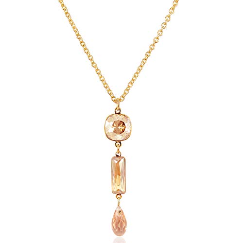 Nobel Kette Damen Gold Kristall Halskette für Frauen Modeschmuck Gold SCHMUCK
