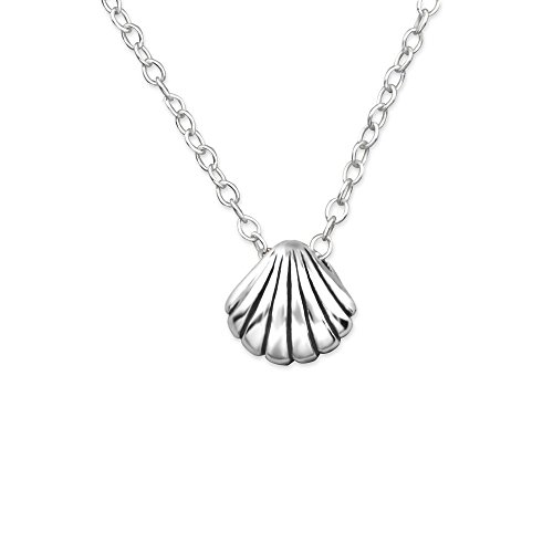 Bungsa Muschel Halskette 45cm .925 STERLING SILVER Shell Oyster (Silberkette Damenkette Necklace Frauen Echtschmuck Männer)