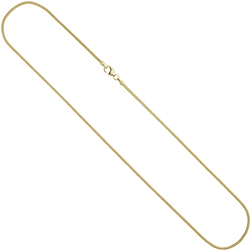 Jobo Damen Schlangenkette 585 Gelbgold 1,6 mm 42 cm Karabiner Gold Kette Goldkette