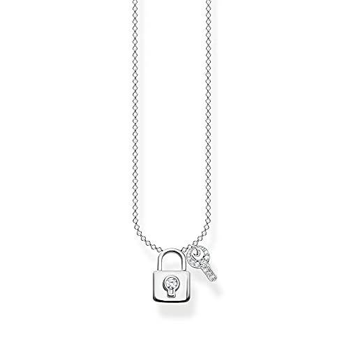 THOMAS SABO Damen Kette Schloss mit Schlüssel 925 Sterlingsilber KE2122-051-14-L45V