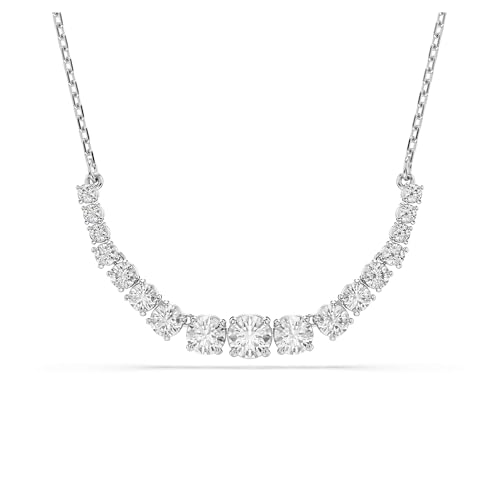 Swarovski Matrix Halskette, Rundschliffe im Farbverlauf, Weiß, Rhodiniert, Einheitsgröße