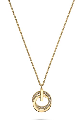 JETTE Damen-Kette 925er Silber 30 Zirkonia One Size, Gelbgold 32018223