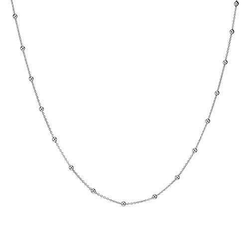 Materia Kugel Halskette Damen Silber 925 - Silberkette Kugelkette für Frauen K103-60cm