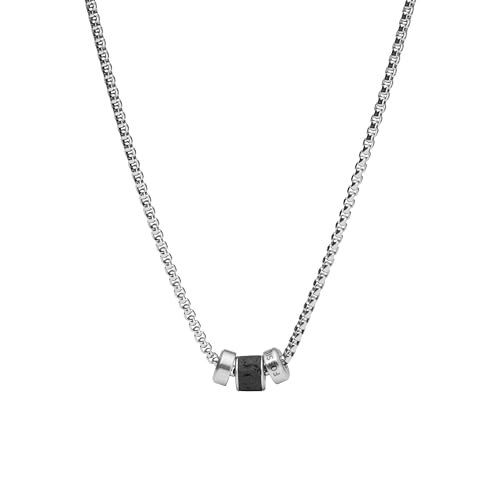 Fossil Halskette Für Männer Kleid, Länge: 45,7 Cm + 5 Cm Silber Edelstahl Halskette, JF03689040