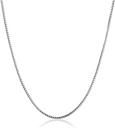 PRINS JEWELS Feine 14 Karat / 585 Gold Italienisch Venezianer Box Kette Weißgold Unisex - Breite 0.75 mm - verschiedene Längen (45)