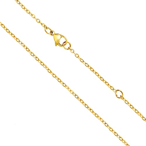 Goldkette Damen Ohne Anhänger 925 Silber Gold Ankerkette Kette Gold Halskette Sterlingsilber Vergoldet Breite 1,4mm Verlängerte Silberkette Goldkette 60cm 70cm 80cm 100cm dünne Feine Glod kette Lang