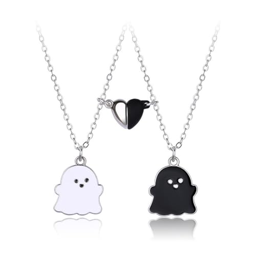 QEXUJOW Ketten für Damen Freundschaftskette Love Spirit Halskette Set Bff Halskette mit Magnetanhänger Beste Freundin Bff Halskette (1 Paar)