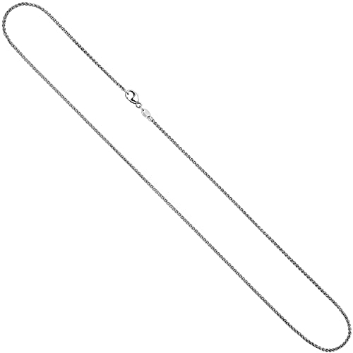 Jobo Damen-Zopfkette aus 14 Karat 585 Weißgold 1,2 mm 40 cm