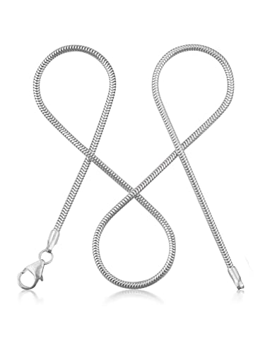 modabilé Schlangenkette Damen Halskette 925er Sterling Silber (70cm I 1,6mm breit) Silberkette 925 ohne Anhänger Silberne Kette für Frauen Ketten Kurz