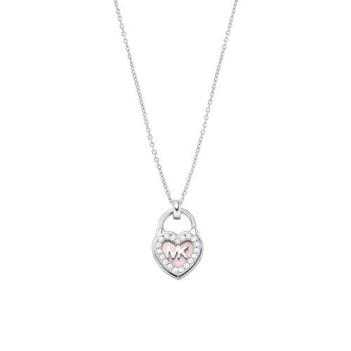 Michael Kors Halskette aus 925er Silber mit Perlmutt und Zirkonia