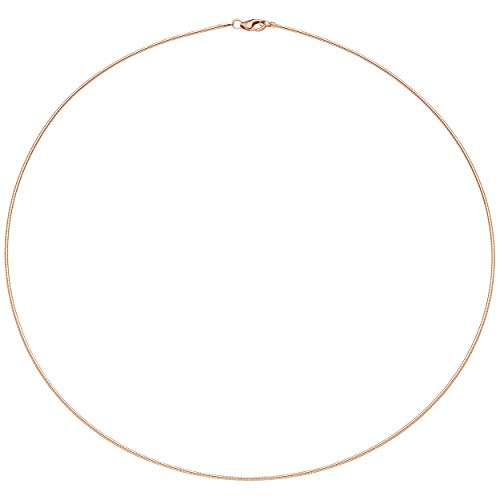 Jobo Damen Halsreif 925 Sterling Silber rotgold vergoldet 1,1 mm 45 cm Kette Halskette