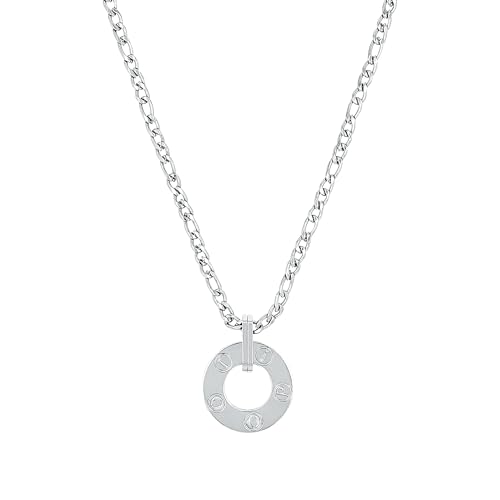 JOOP! Kette mit Anhänger Edelstahl Damen Halsschmuck, 45+5 cm, Silber, Kommt in Schmuck Geschenk Box, 2038966