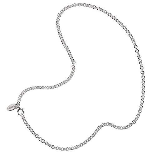 Drachenfels Ankerkette in Echtsilber | Anker Kette für Anhänger | Halskette aus 925 Sterling Silber | Karabinerverschluss | Länge 45 cm, Ø 4 mm