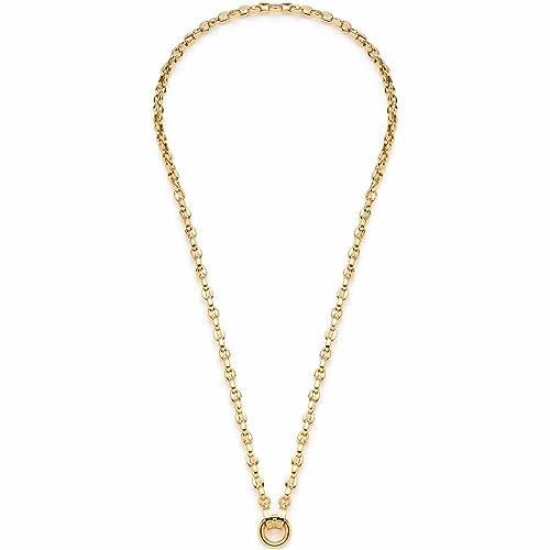 JEWELS BY LEONARDO Halskette Clip & Mix Romea Kette aus goldfarbenem Edelstahl massive Kettenglieder in Bohnenform Ring zum Anhängen von Charms 50 cm Länge Geschenk Schmuck Damen 023272