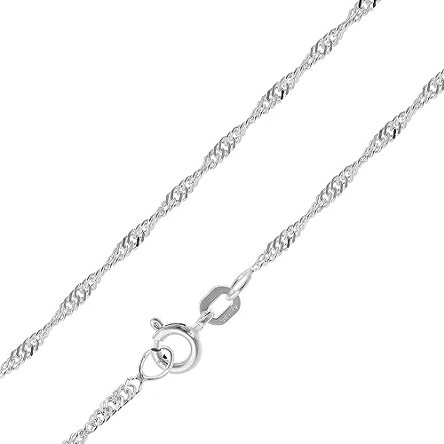 trendor Feine Singapur-Kette 925 Silber Kette Damen 1,8 mm Halskette für Frauen 15705-38 38 cm