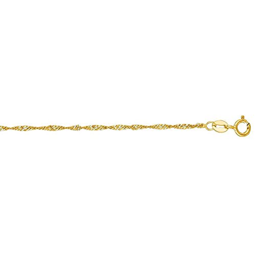 PRINS JEWELS 14 Karat / 585 Gold Feine Singapur Kette Gelbgold - Länge wählbar (55)