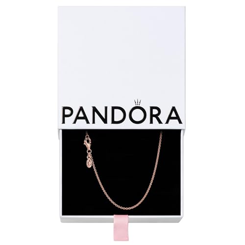 PANDORA Classic Cable Chain Kette in 14 Karat rosévergoldeter Metalllegierung Moments Collection