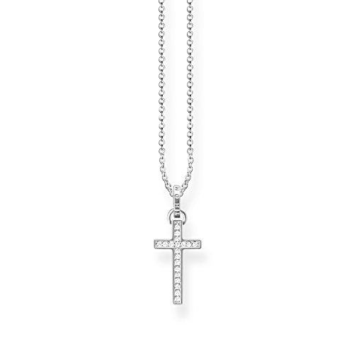 Thomas Sabo Damen Kette Kreuz Zirkonia 925 Sterling Silber KE1653-051-14-L45v