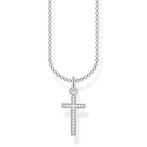 Thomas Sabo Damen Kette Kreuz Pavé 925 Sterling Silber KE2043-051-14-L45v