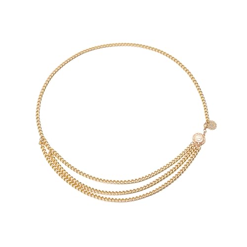 CELENATURE Schmuck für Männer und Frauen Modische Retro Ethno Stil Körper Kette Sonnenblume Scheibe Aluminium Kette Taille Kette weiblich Hochzeitstag Weihnachten Geburtstag
