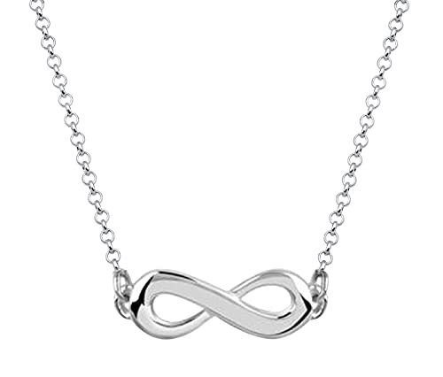 Damen-Halskette mit Unendlichkeitszeichen Infinity Anhänger in 925 Sterling Silber von Nenalina, Damen-Kette für Frauen, Halskettenlänge 45cm, 341126-000