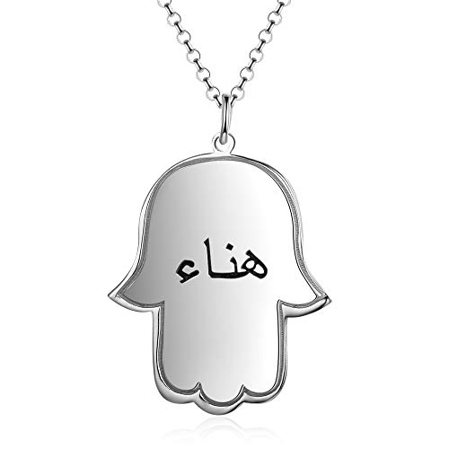 Personalisierte silberkette damen 925 mit anhänger halskette mädchen mit arabisch name Weihnachten gift für frauen