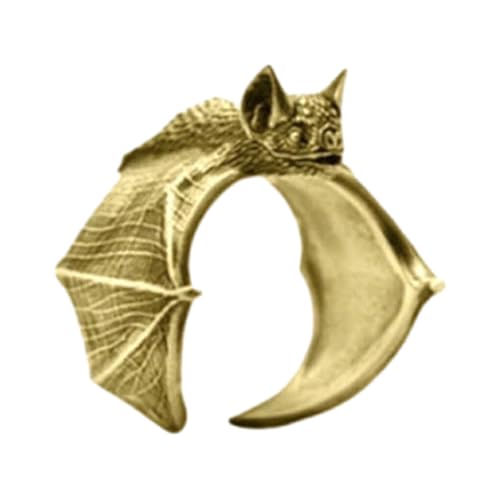 yuwqqoajv Modische Ringe verleihen Ihrem Look einen ausgefallenen Charme mit Vintage Fledermaus Statement Ringen. Verstellbare Vintage Fledermaus Ringe. Fledermaus Fingerringe, golden