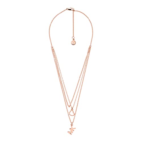 Michael Kors Women's Fashion Rose Gold Brass Multi-Strand Necklace (Model: MKJ7806791)
