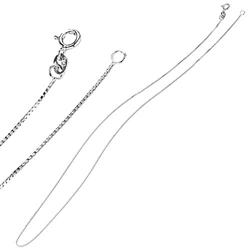 St. Leonhard Silberkette: Venezianerkette mit Karabiner-Verschluss, 925er-Sterling-Silber, 45 cm (Halskette, Halskette Silber, Karabinerhaken)