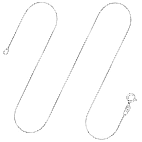 EDELIND Goldkette, Venezianerkette Weißgold 585/14 K, Länge 38 cm, Breite 0.6 mm, Gewicht ca. 1.1 g., NEU