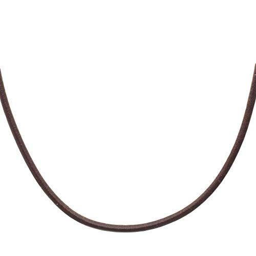 Lederband aus echtem Leder | braun 45 cm | Karabiner-Verschluss aus 925 Silber | Kette Leder Halsband K1992
