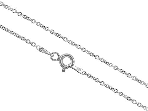 Aka Gioielli® - Kinder Silberkette 925 Rhodiniert für Mädchen - Erbskette 1,4 mm - Lang 35cm