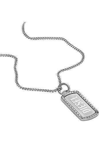 Diesel Herrenkette Dog Tag Edelstahl, DX1455040