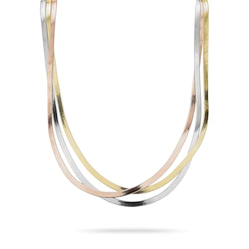 LIEBESKIND BERLIN Damen Sleekchain Halskette – Edelstahl Kette in verschiedenen Farben und Längen, größenverstellbar – zeitlos, modern und vielseitig kombinierbares Schmuckstück