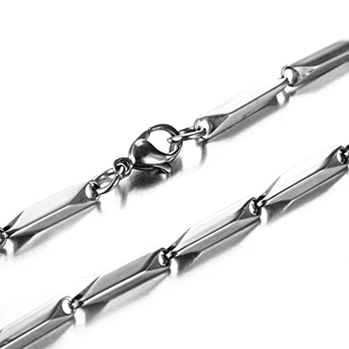 Bishilin Edelstahl Halskette 60CM ohne Anänger Herren, 2MM Gliederkette Silber Kette Biker Freundschaftskette