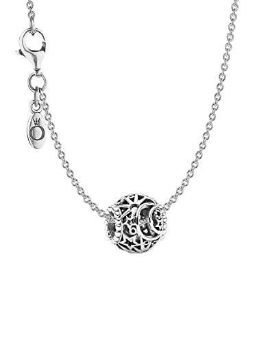 Pandora Damen-Halskette 925 Silber mit Charm Sonne, Mond & Sterne eleganter Halsschmuck, wunderschönes Geschenk-Set für modische Frauen, 51642