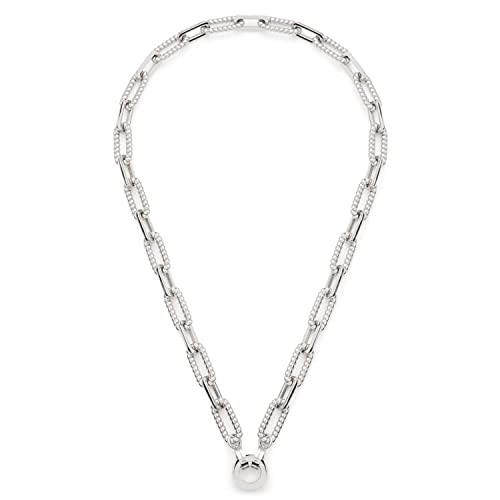 Leonardo Jewels Moni Halskette, Kette aus Edelstahl mit Clip&Mix Verschluss, silber, Statement-Kette, 43 cm, Ankerkette Damen Schmuck, 023067