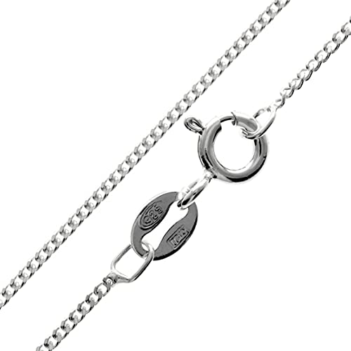 SilverAmber Jewellery feine 925 Silber Italienische panzerkette mit diamantschliff - 1.1 mm - Damen Halskette silber in 52 cm GCH00920