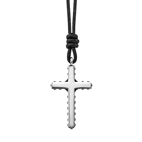 Caï Herren Anhänger mit Kette 925/- Sterling Silber 55cm Glänzend ohne Stein Silbergrau 132250553-55